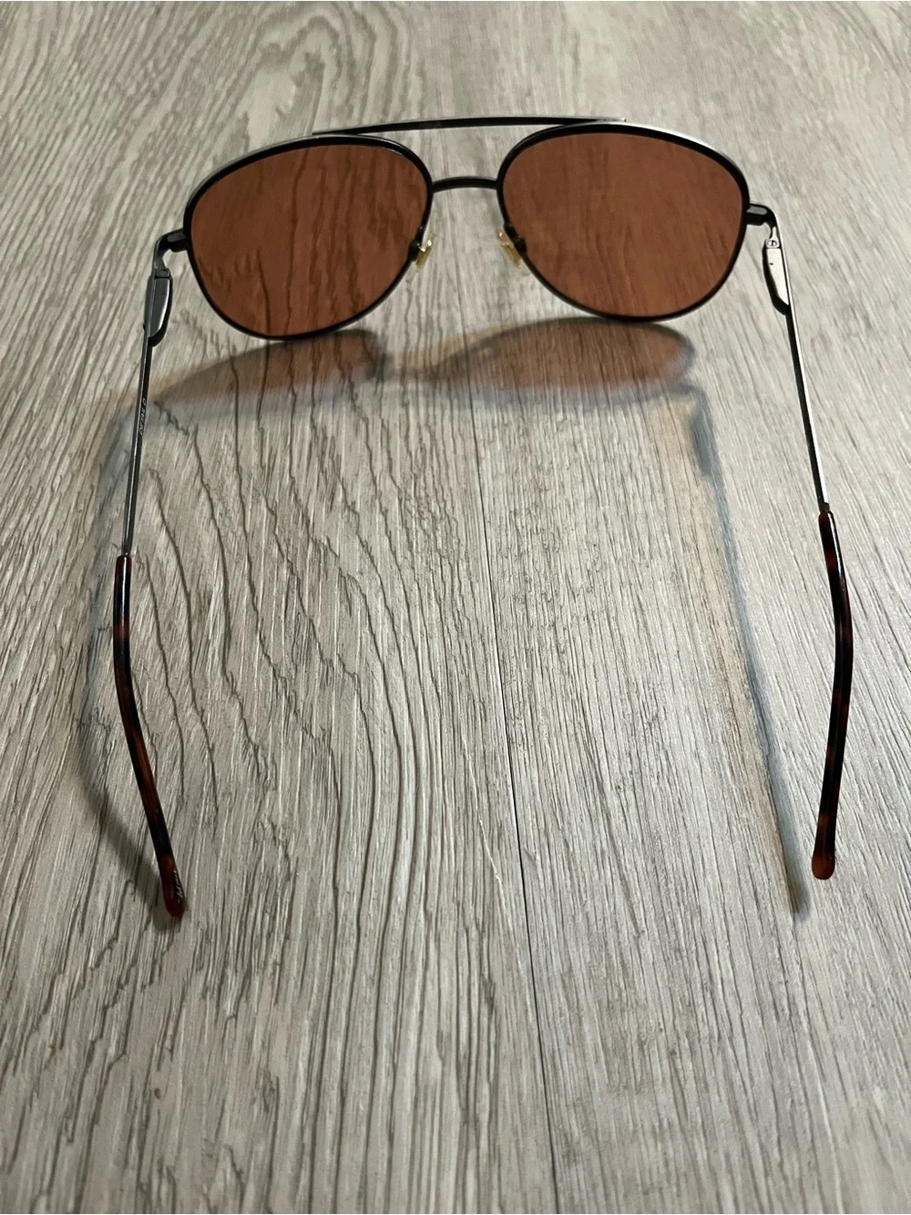 Foster Grant Sunglasses Gunmetal Metal Frame Brown Lenses Unisex
